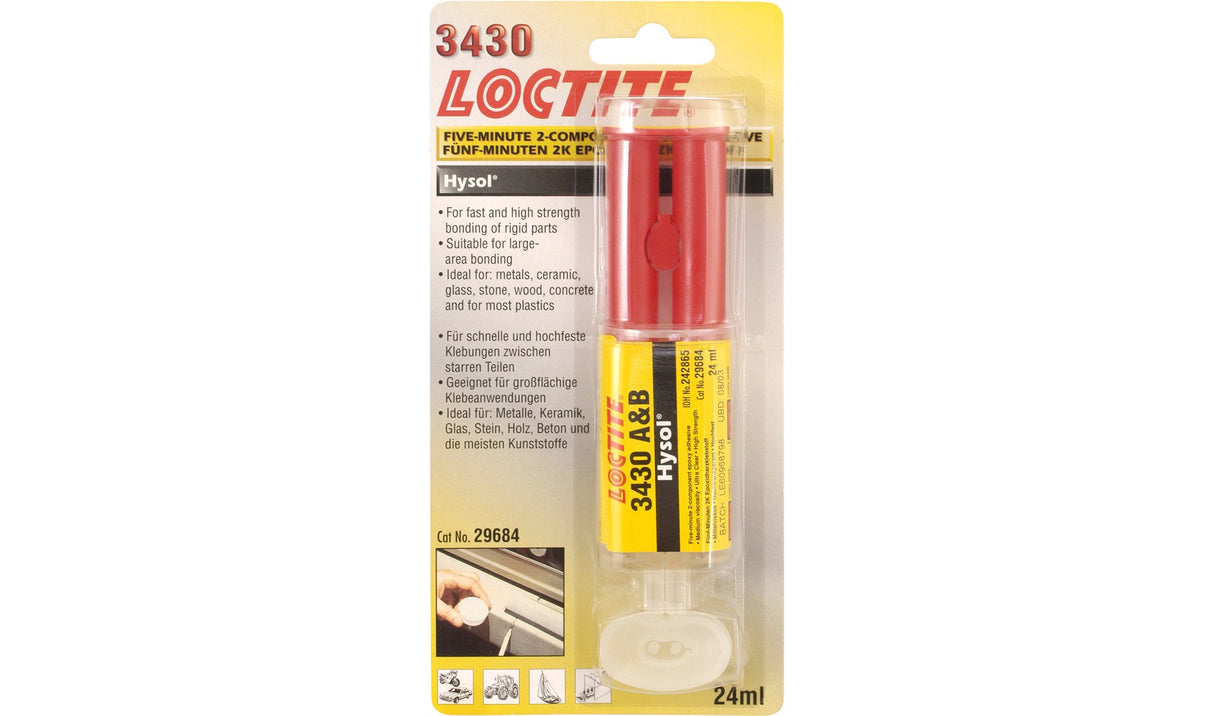 Loctite Hysol 3430, Snabb epoxylim för Optiskt Klara Fogar - 24 ml