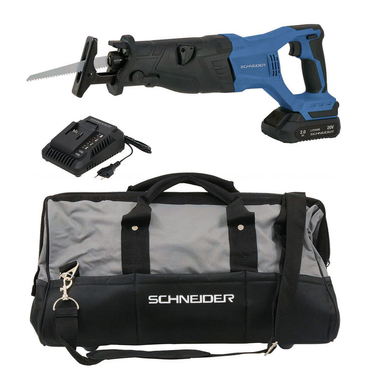 Schneider Tigersåg 20V – 3200 rpm, snabbchuck & kit med batteri/laddare