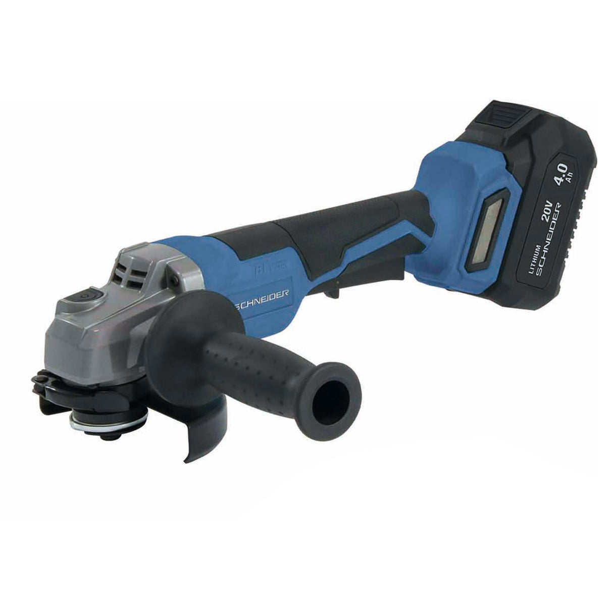 Schneider Vinkelslipmaskin 20V 125 mm – Komplett kit med 4Ah batteri, laddare och väska
