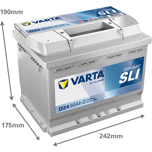 VARTA Dynamic SLI D24 – 12V Bilbatteri 60Ah 540A