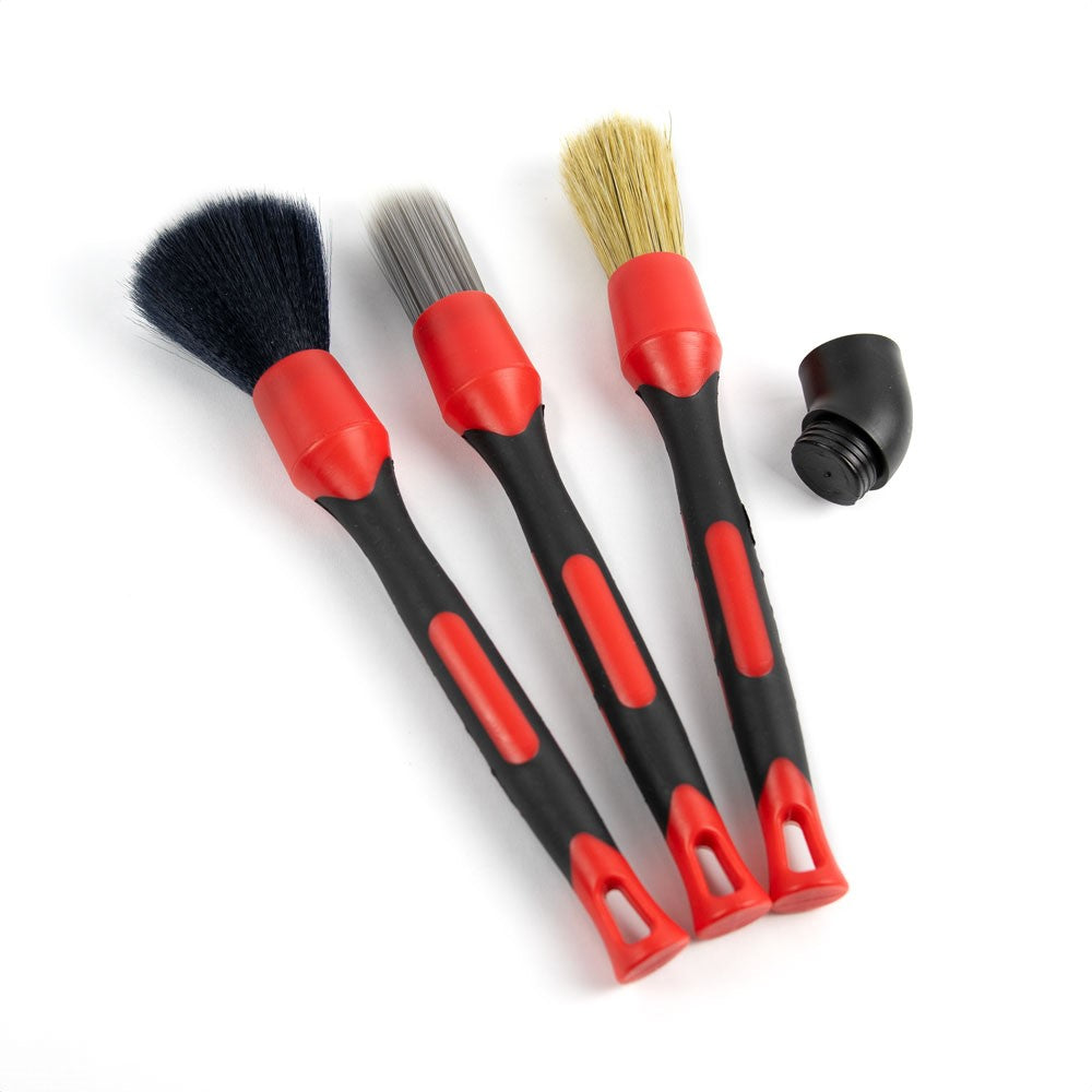 Interior Detailing Brushes - Borstset 3-pack – Mikrofiber / Svinhår / Polypropylen + Vinkeladapter