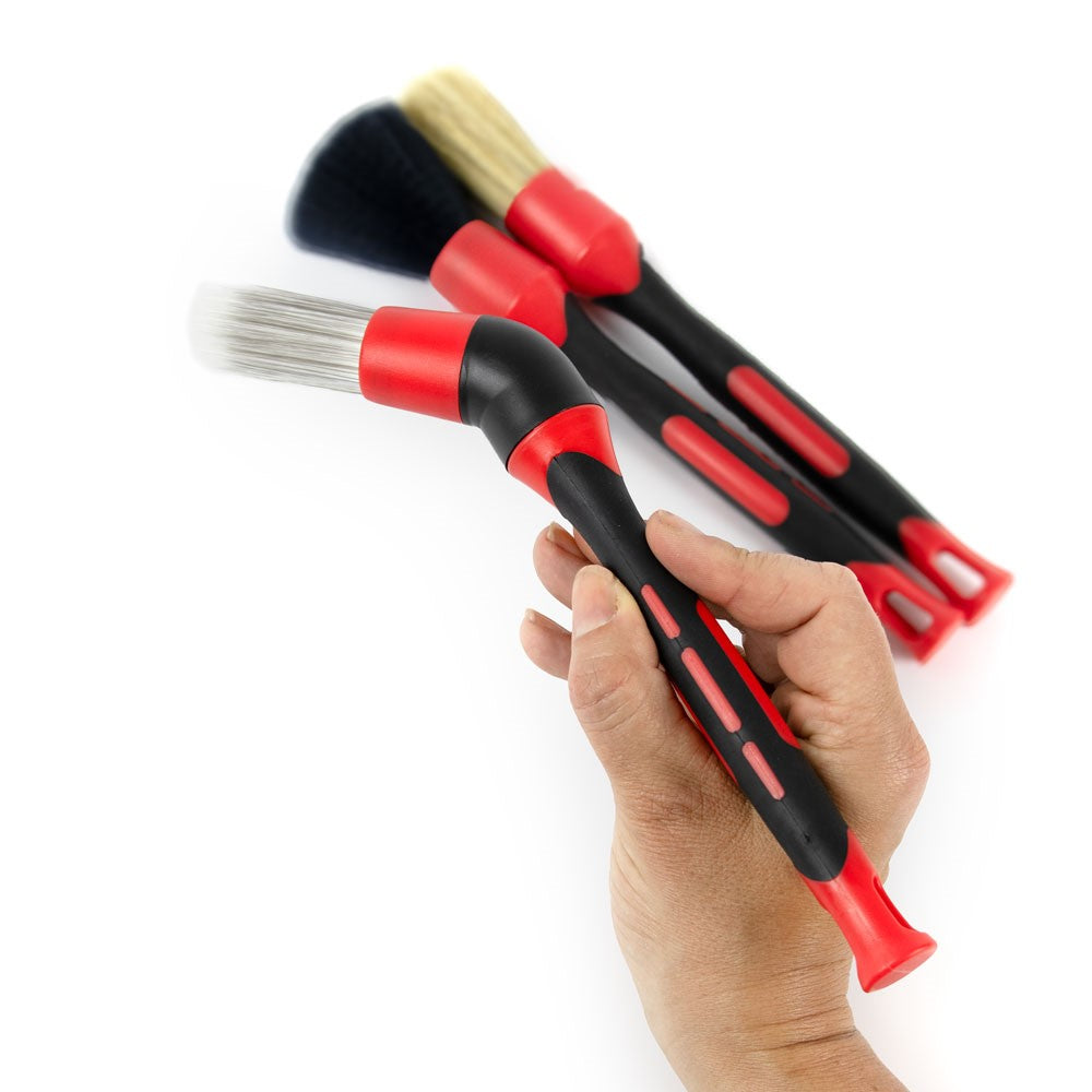 Interior Detailing Brushes - Borstset 3-pack – Mikrofiber / Svinhår / Polypropylen + Vinkeladapter