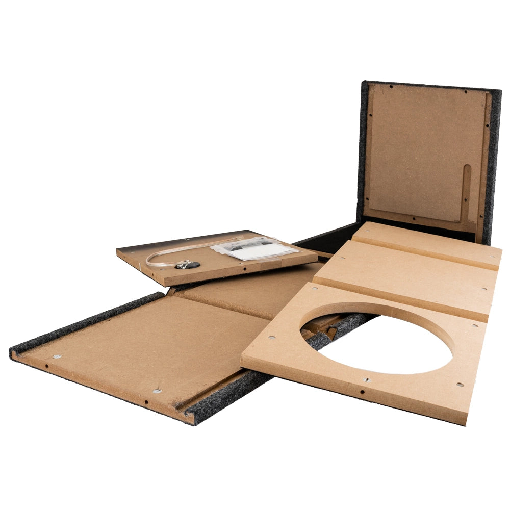 Montera baslåda-kit, omonterad portad 1x10" baslåda från Auto-Connect