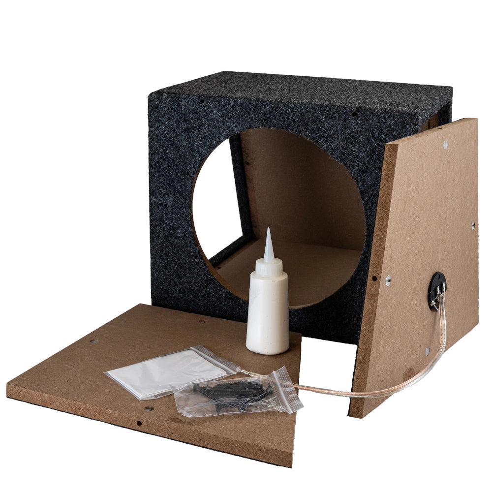 Montera baslåda-kit, omonterad sluten 1x12" baslåda från Auto-Connect