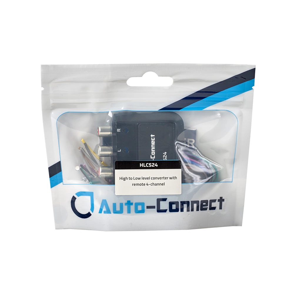 Auto-Connect HLCS24 4-kanalig hög/lågnivå-omvandlare