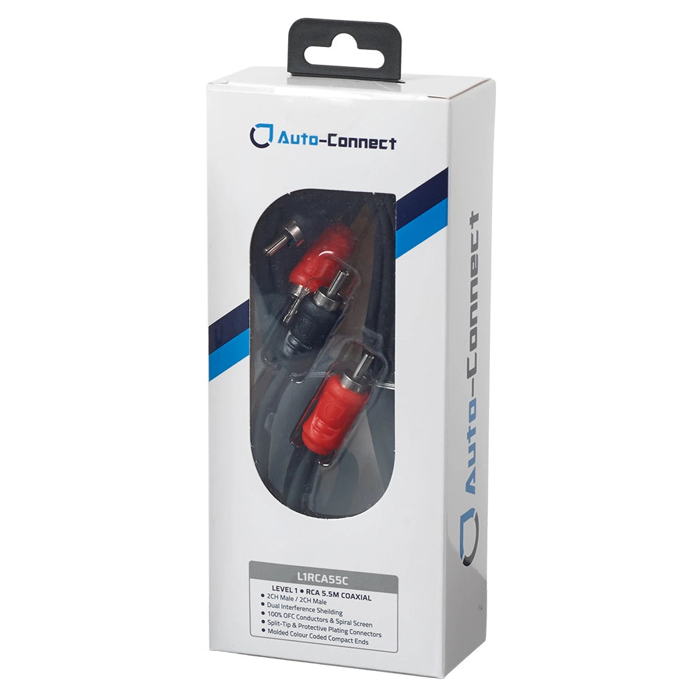 Auto-Connect koaxial lågnivåkabel 5.5 meter, Level 1