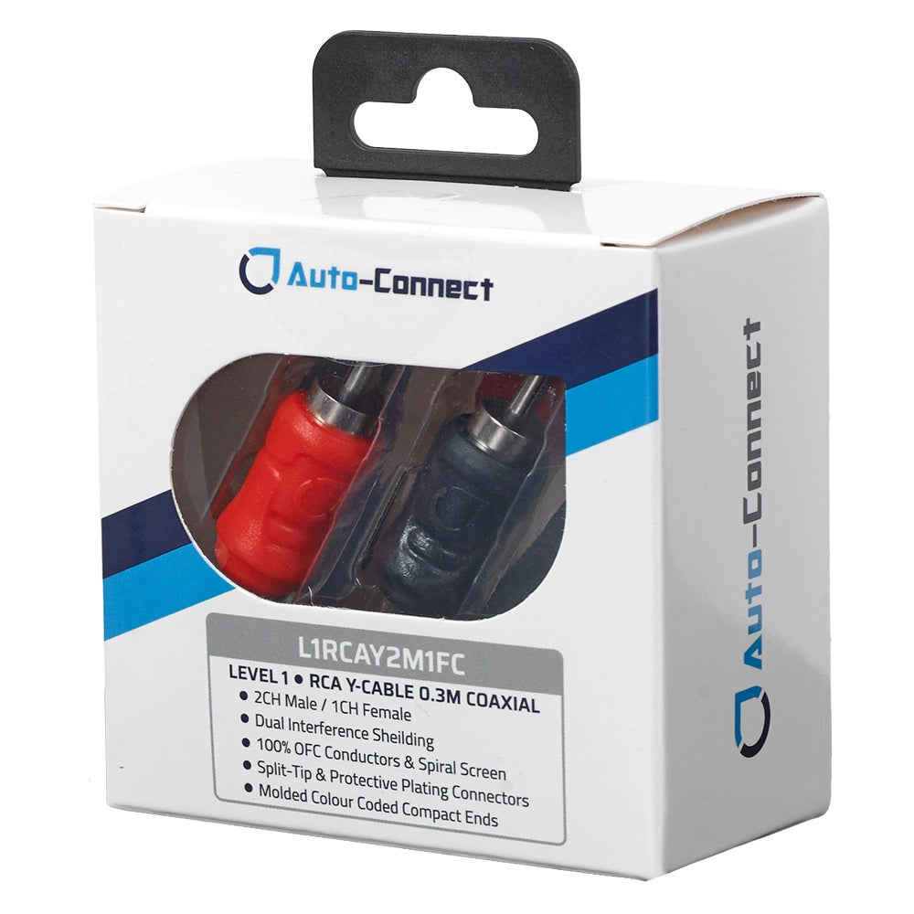 Auto-Connect koaxial Y-splitt lågnivå 2 hane-1 hona, Level 1