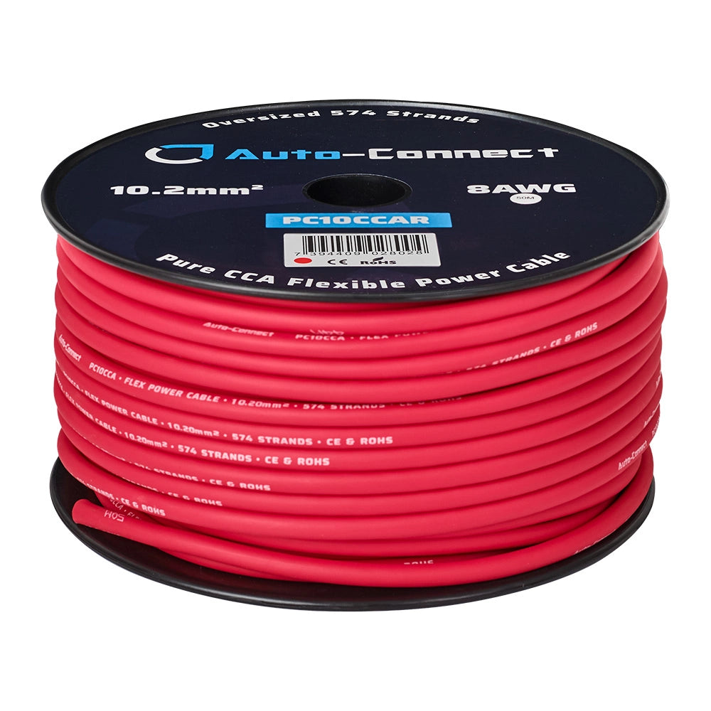Auto-Connect röd strömkabel CCA 10.2mm², metervara