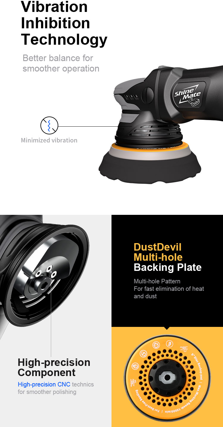 ShineMate Polermaskin EB351-5/15. Sladdlös