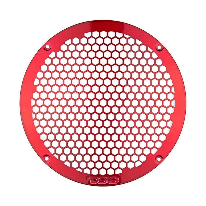 DS18 PRO-GRILL8MS, slimmat 8 tums högtalargaller i metall, röd