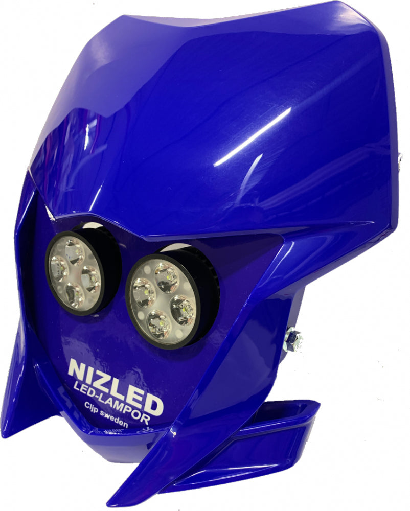 Dubbel lampkåpa kallvit 80w Yamaha WR 2019-2026, blå, 2xE406k