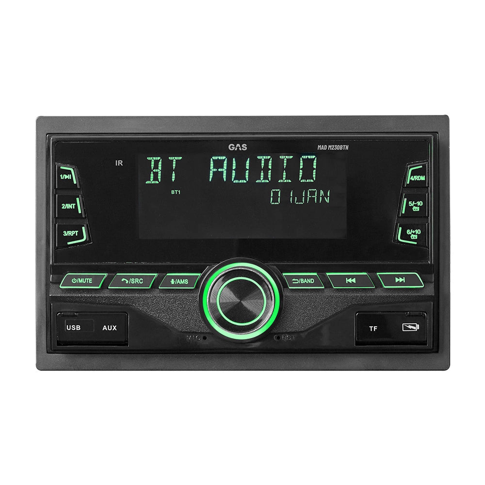 GAS MAD M230-BTN dubbel-DIN med Bluetooth, DSP och 3 par lågnivå