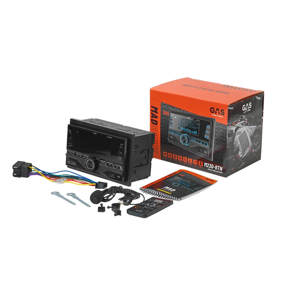 GAS MAD M230-BTN dubbel-DIN med Bluetooth, DSP och 3 par lågnivå