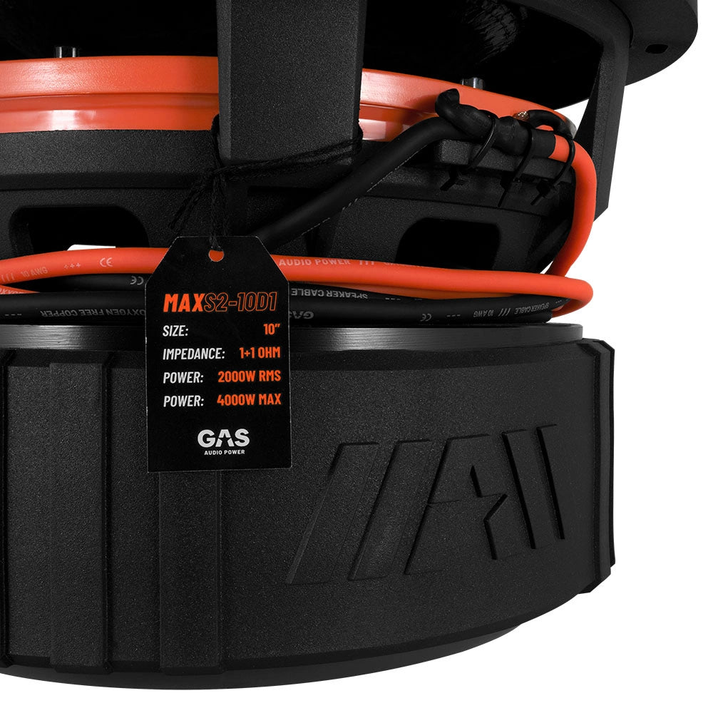 GAS MAX S2-10D1, brutalt 10" baselement