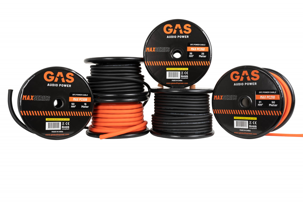 GAS MAX orange 10mm² OFC-strömkabel, pris per meter