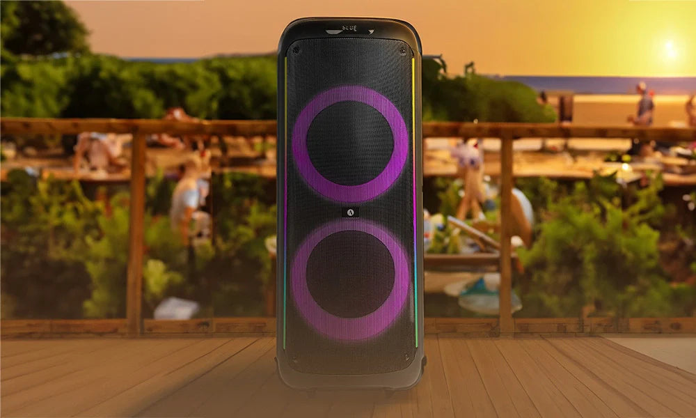 2-pack Arcsound HAZE XXL, tung partyhögtalare med trådlös mikrofon och Bluetooth