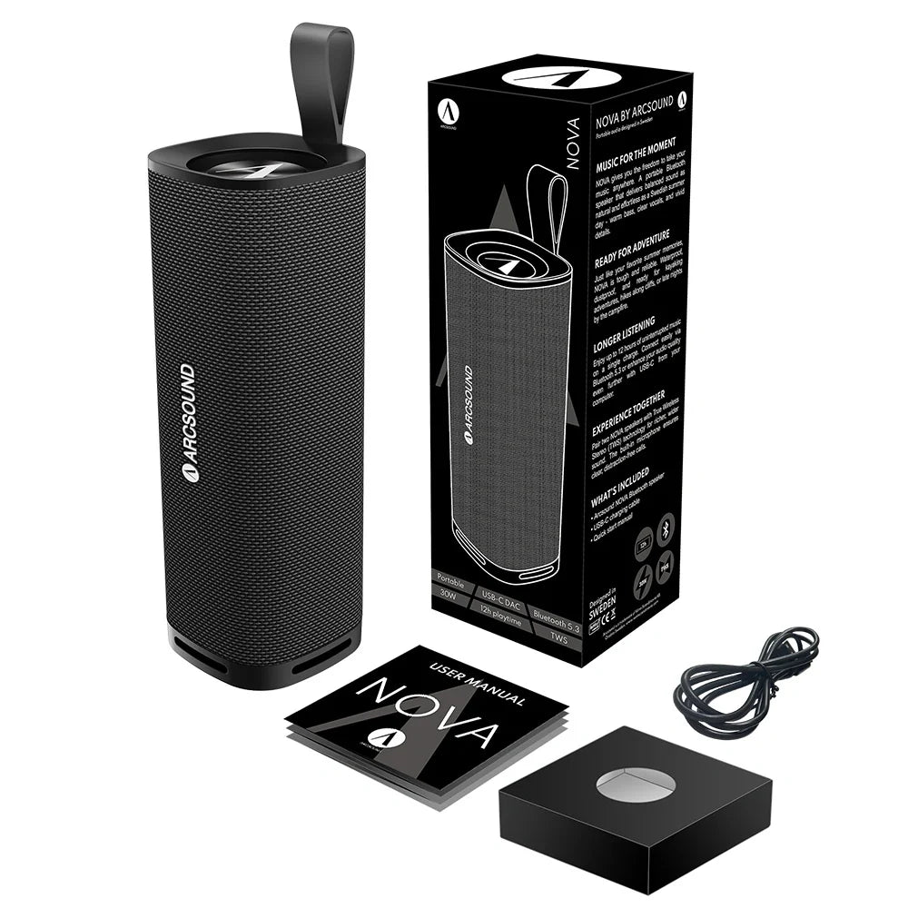 Arcsound NOVA bärbar högtalare med Bluetooth, svart