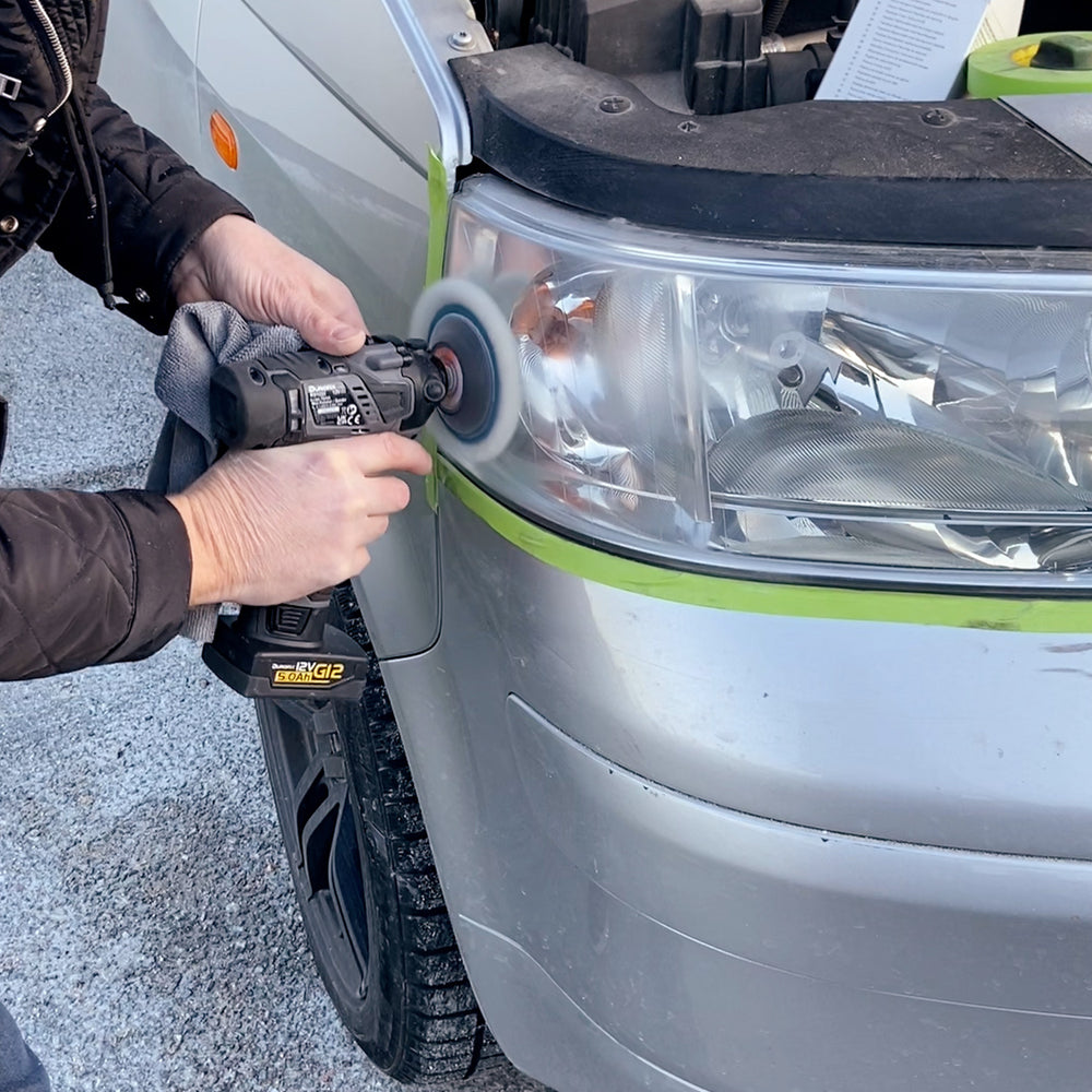 Lyktpolerkit Batteri – Komplett proffslösning med Durofix, 3M och Rupes