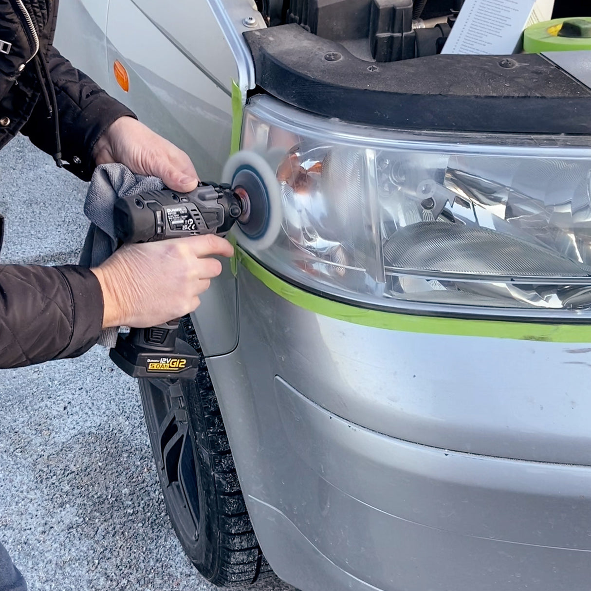 Lyktpolerkit Batteri – Komplett proffslösning med Durofix, 3M och Rupes