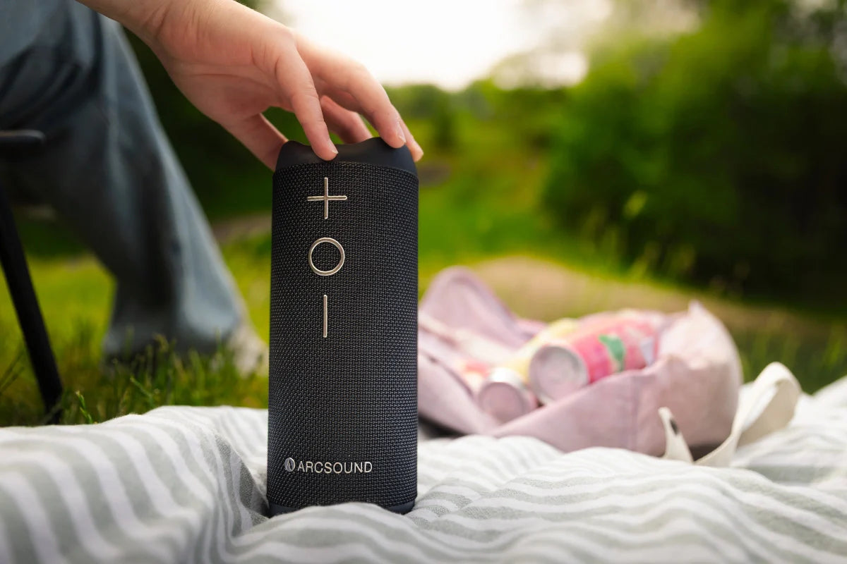 Arcsound EDGE kraftfull bärbar högtalare med Bluetooth, svart