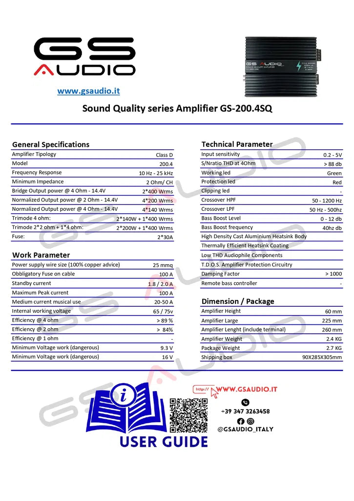Gs Audio 200.4SQ