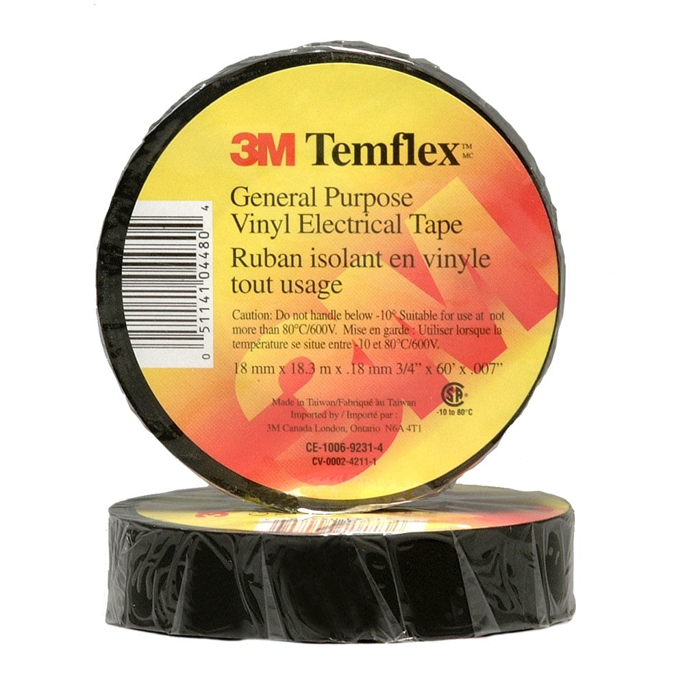 3M™ Temflex™ 1500 Eltejp 19 mm x 20 m – PVC-isolering för professionellt bruk