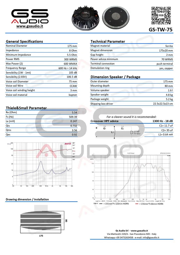 GS Audio TW-75