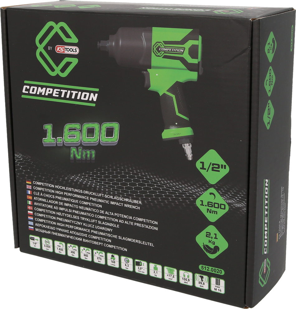 KS TOOLS Mutterdragare 1/2" – Competition High Performance 1600 Nm