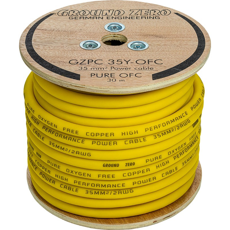 Ground Zero OFC power wire 35mm2 30m yellow