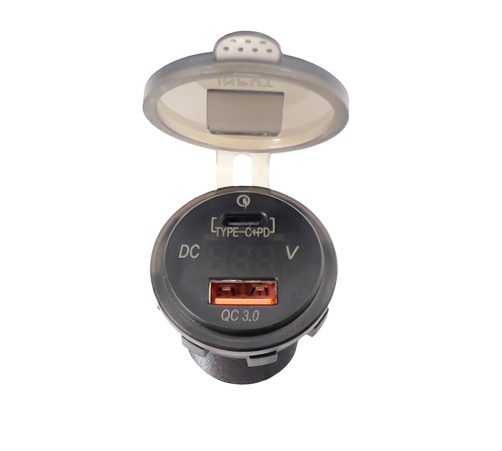 4Connect 4-600162 waterprof USB-charger with voltage display