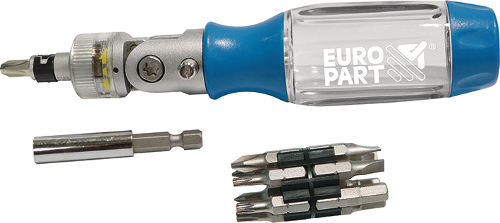 Bitsskruvmejsel med Spärrfunktion och Vinklingsbart Huvud - EuroPart