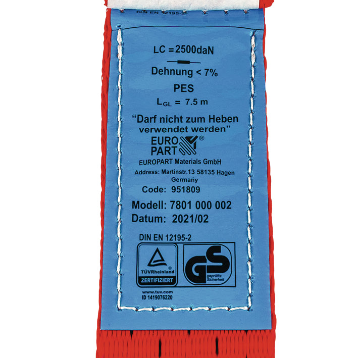 EUROPART Spännband lösända M/KROK 7.5m / 50mm