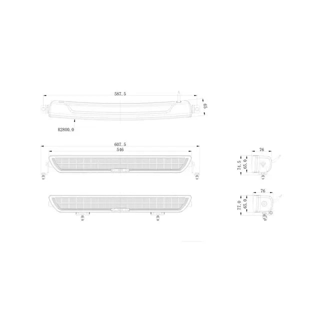 OZZ DRB1 P20'' Extraljusramp Svart