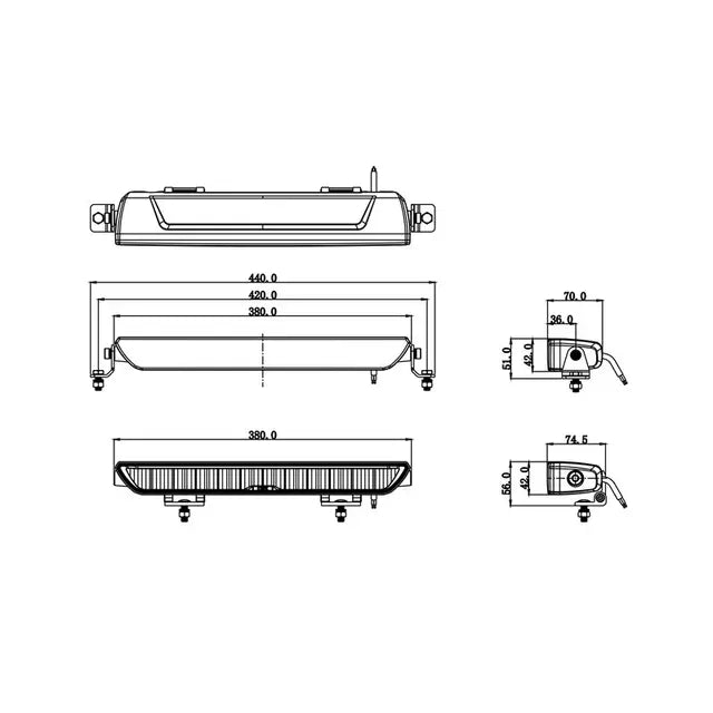 OZZ XB1 15” Extraljusramp Vit