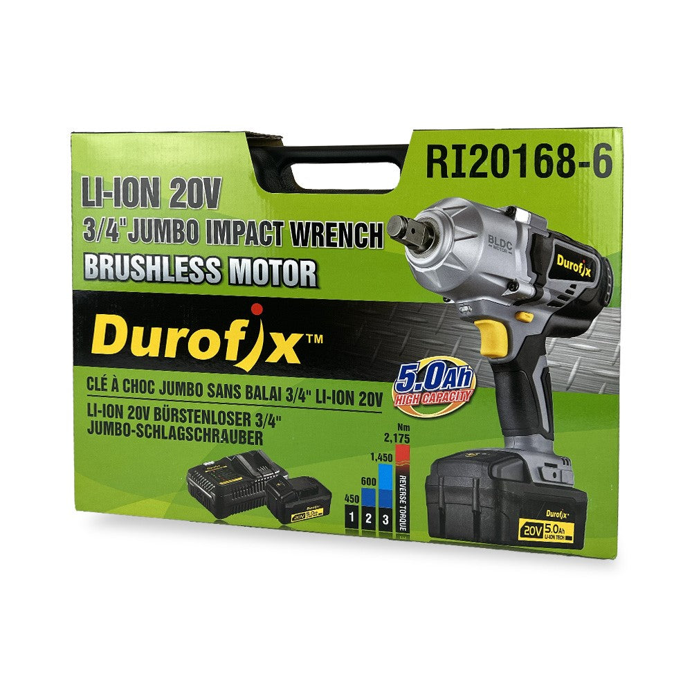 Durofix Mutterdragare 3/4" 20V – Kraftpaket med 1450 Nm, 2 batterier och väska