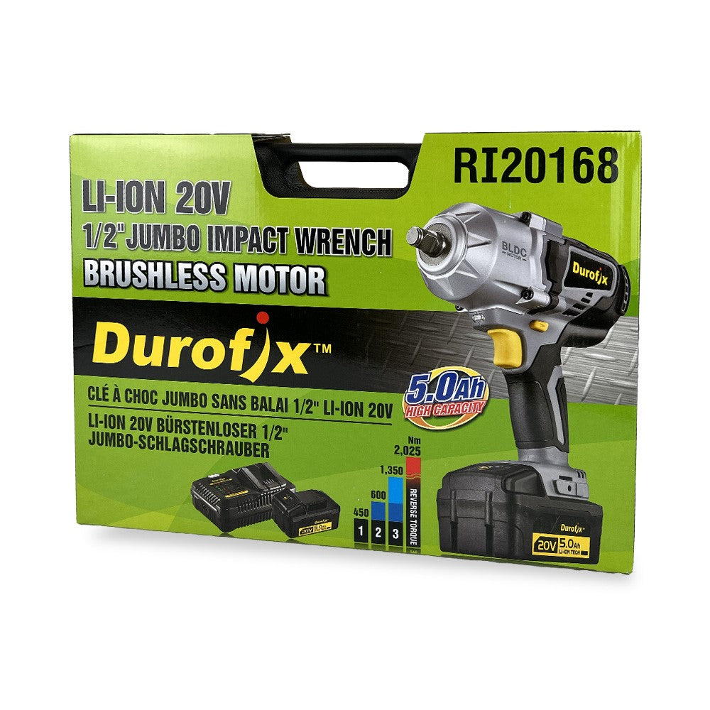 Durofix Mutterdragare 1/2" 20V – Kraftpaket med 1350 Nm, 2 batterier och väska
