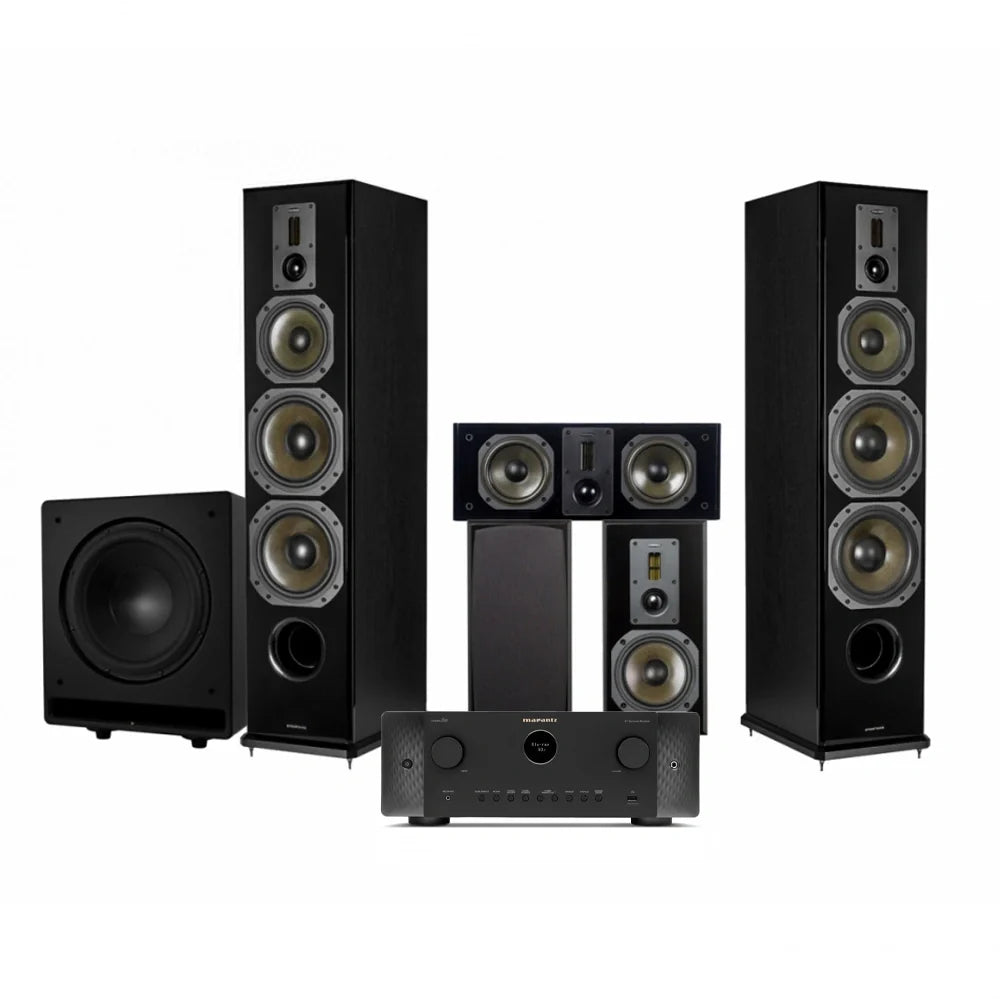 Dynavoice Definition 5.1 hemmabiopaket med Marantz Cinema 60, svart