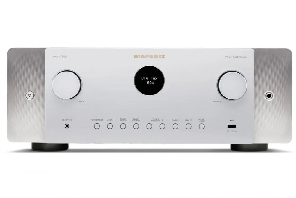 Dynavoice Definition 5.1 hemmabiopaket med Marantz Cinema 60 silver
