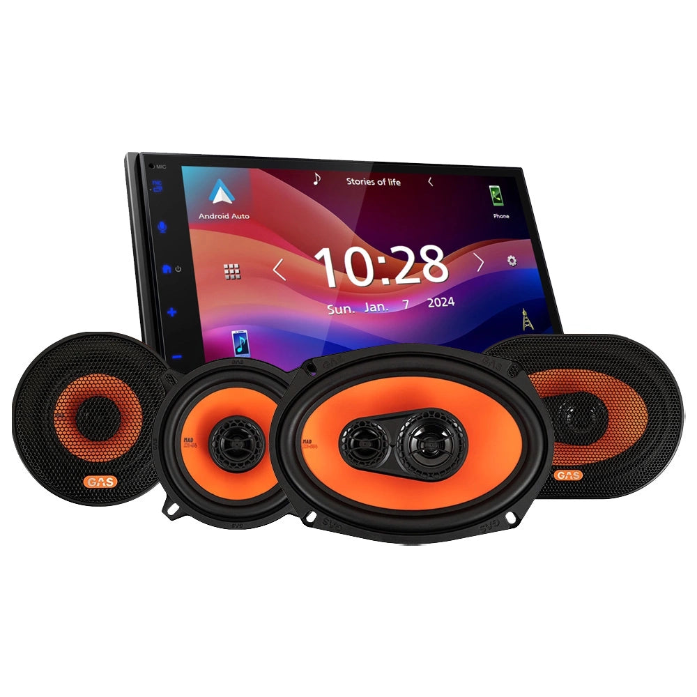 JVC KW-M593BT & GAS MAD X2-högtalare, bilstereopaket