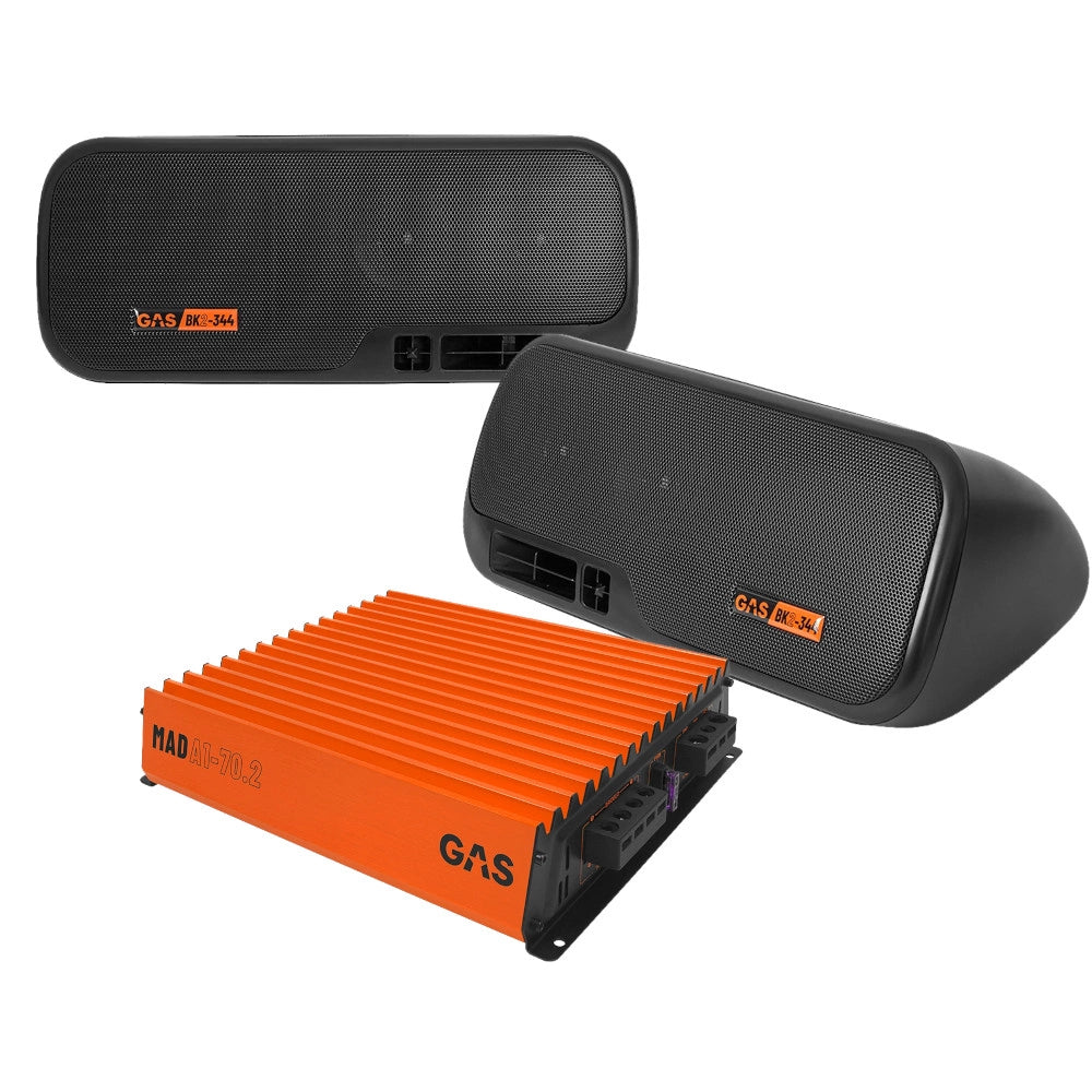 GAS MAD BK2-344 lådhögtalare & MAD A1-70.2, hatthyllepaket