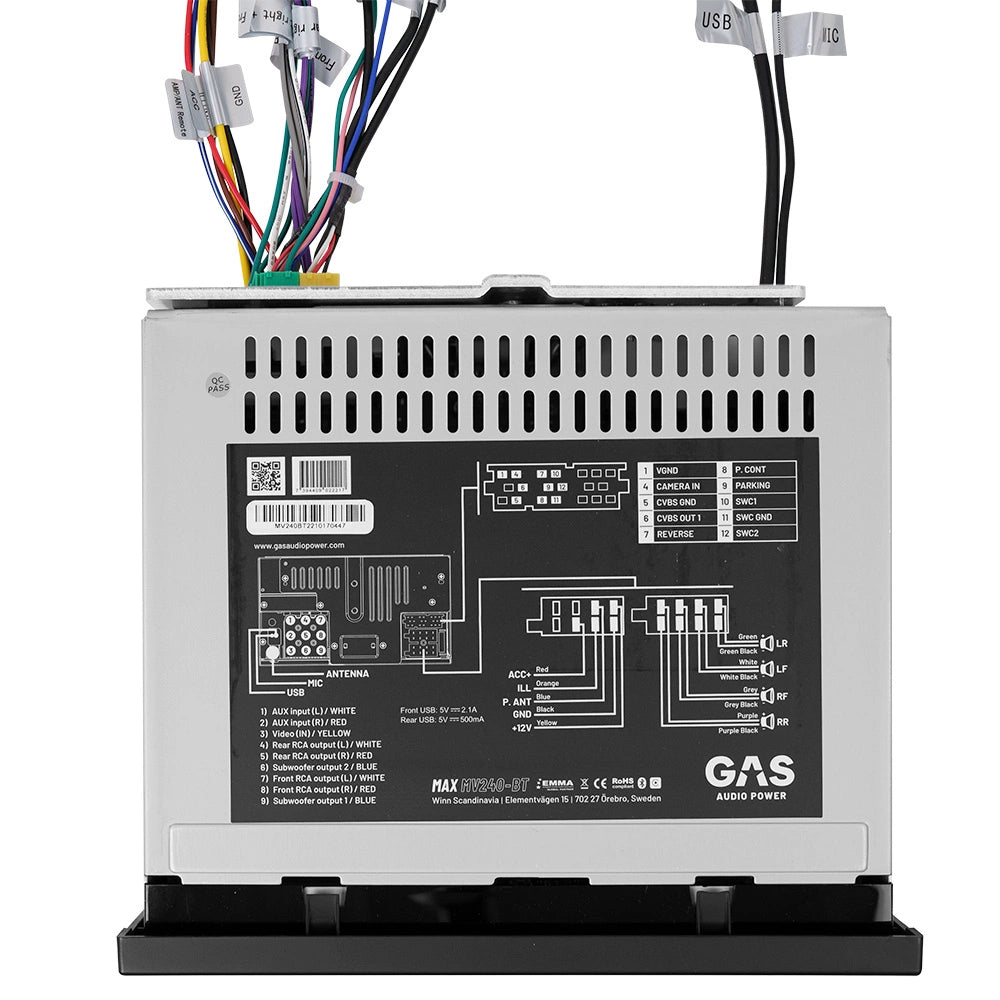 GAS MAX MV240-BT & GAS MAD X2-högtalare, bilstereopaket