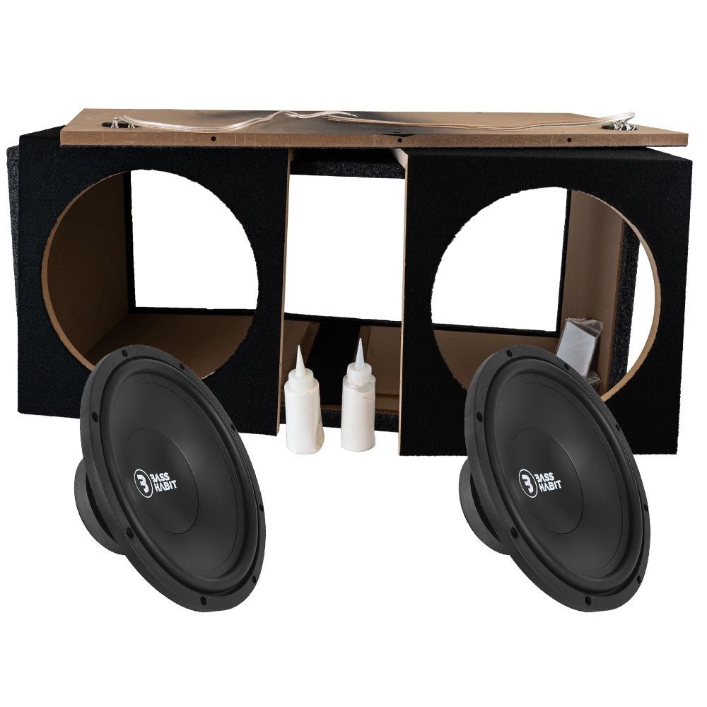 2-pack Bass Habit PL300 2x12 tums baslåda, i byggsats