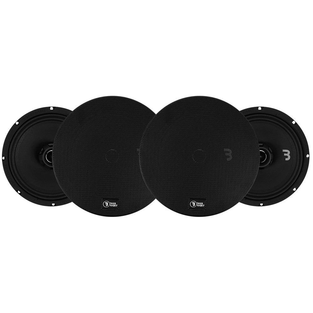 4-pack Bass Habit SPL Elite SE200CX, 8 tums koaxialhögtalare