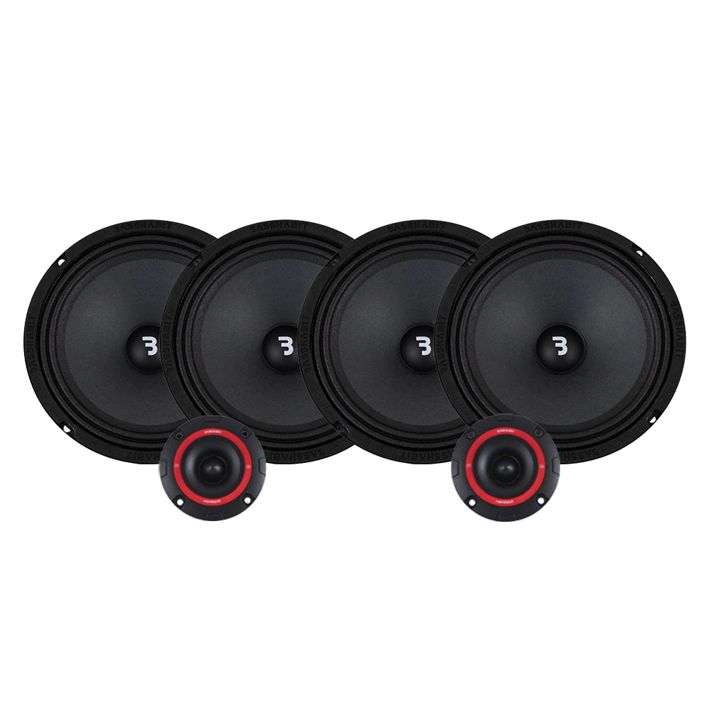 4-pack Bass Habit Play SP200M med diskanter och bilschamnpo