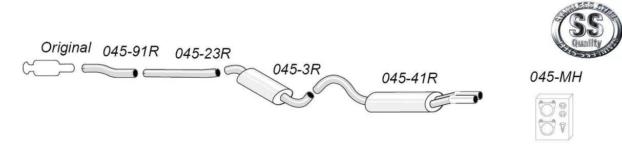 Avgassystem Audi 80/90 Cab 86