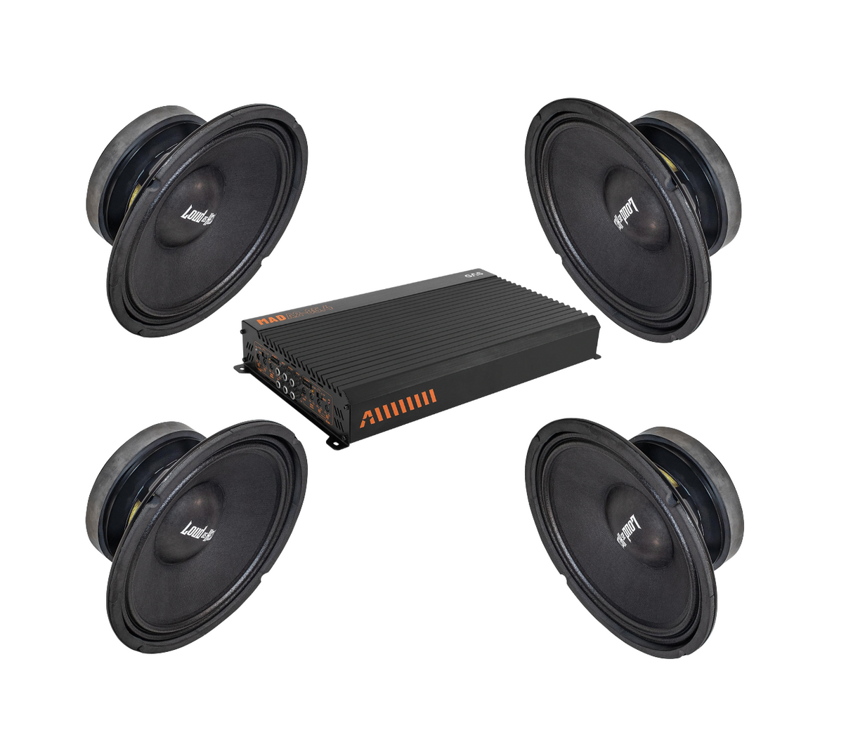 Loud as Hell Chaos 10" 4 Ohm 4x + GAS MAD A2-85.4 Kit