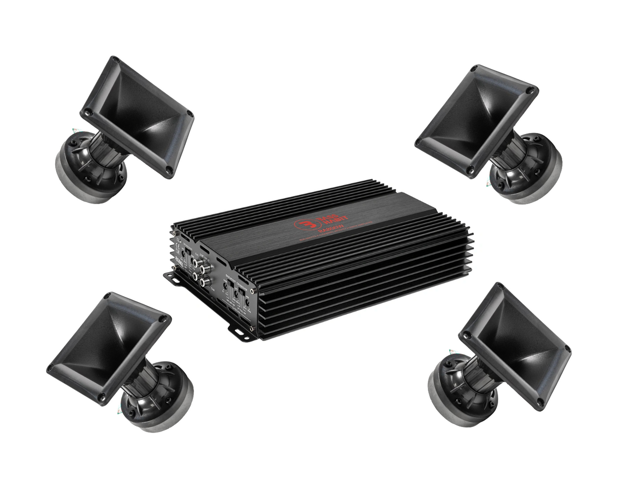 4-Pack Loud as Hell horndiskant med Rebel RA800W, Galet kit