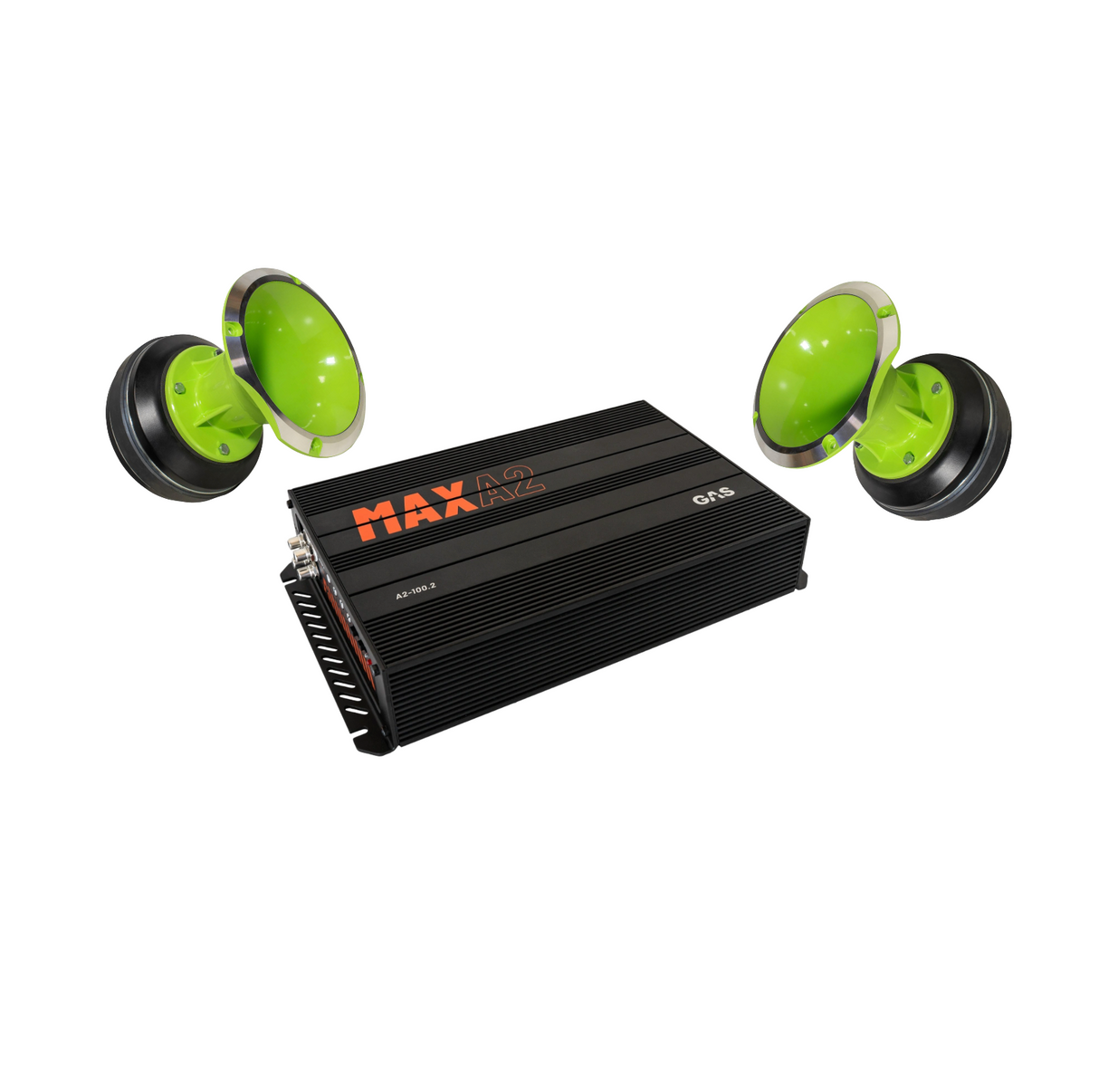 GAS MAX A2-100.2 + Loud as Hell Inferno 3″ 8 Ω