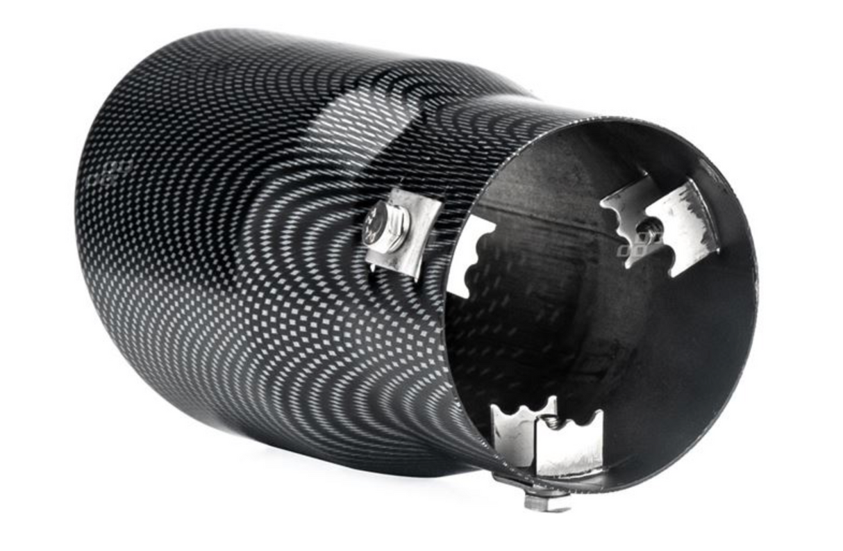 Slutrör i rostfritt stål - kolfiber-look