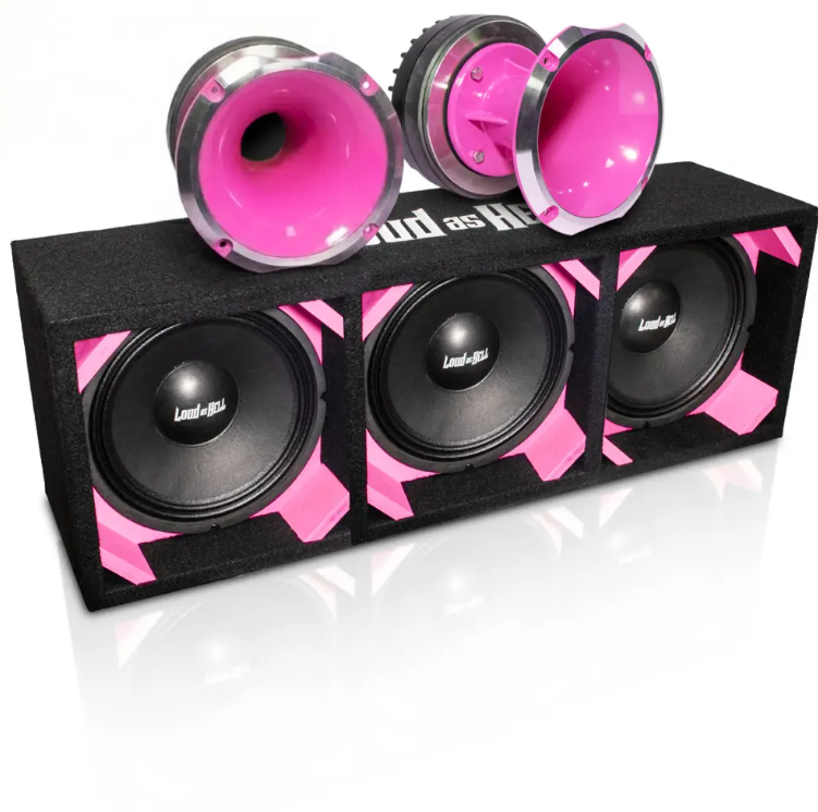 3x10" Rosa Chaos Kick låda med Terror Horn